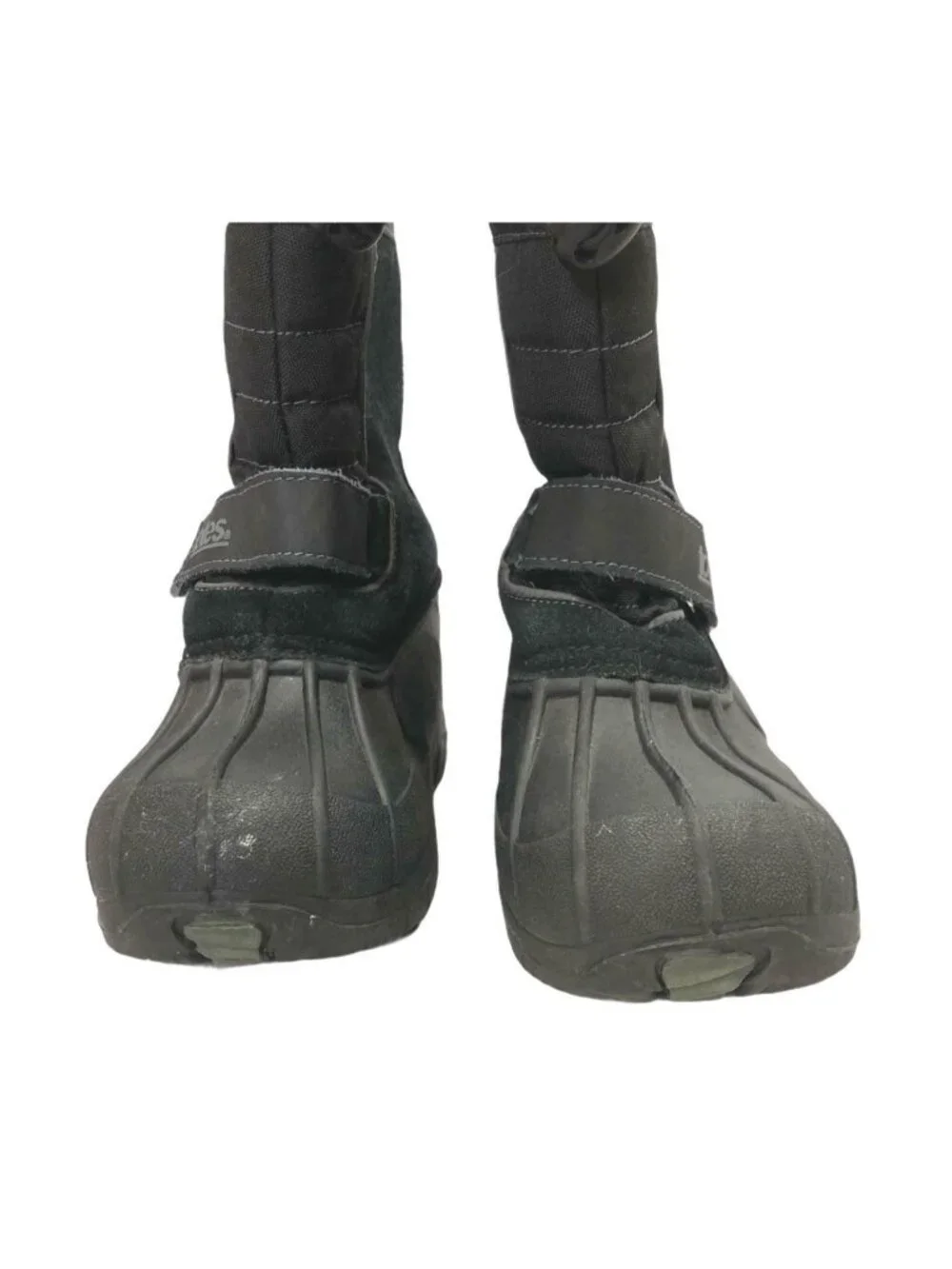 Totes Snow Winter Boots Rain Boys 3 M Jacob Black Suede Slip On Hook Loop